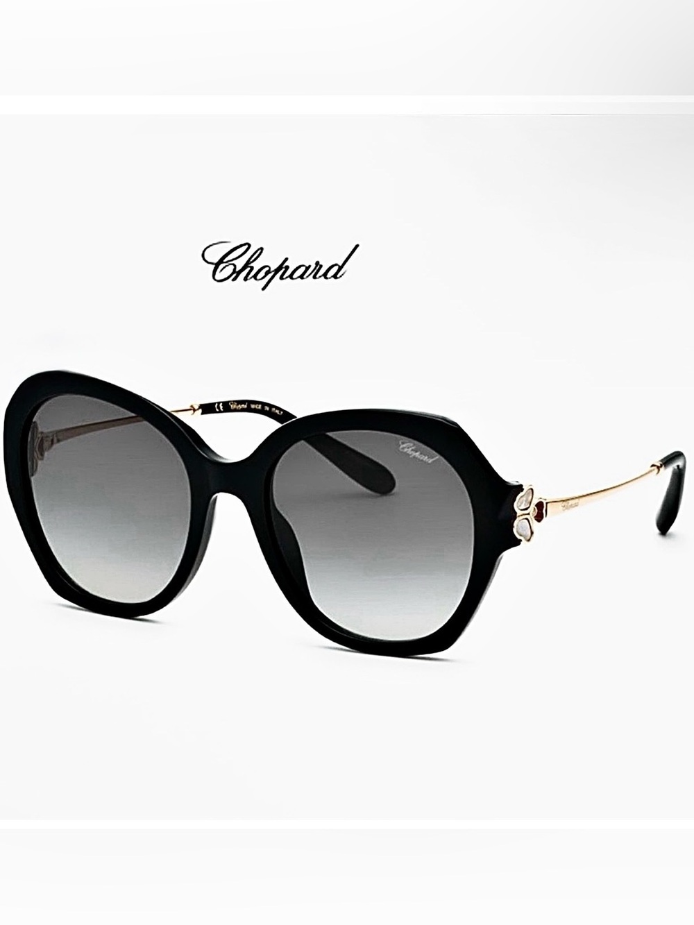 NEW Chopard SCH354AV 0700 Women’s Black/Grey Sunglasses 54-19-135. Luxury $1070